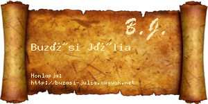 Buzási Júlia névjegykártya